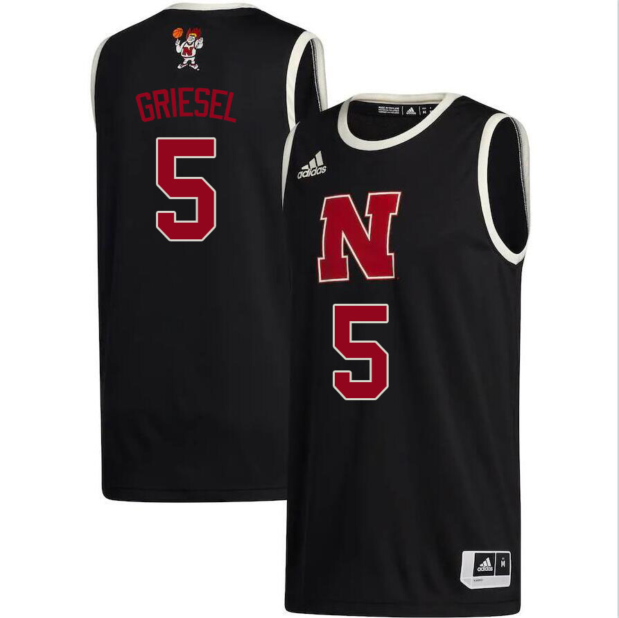 Men #5 Sam Griesel Nebraska Cornhuskers College Basketball Jerseys Sale-Black - Click Image to Close